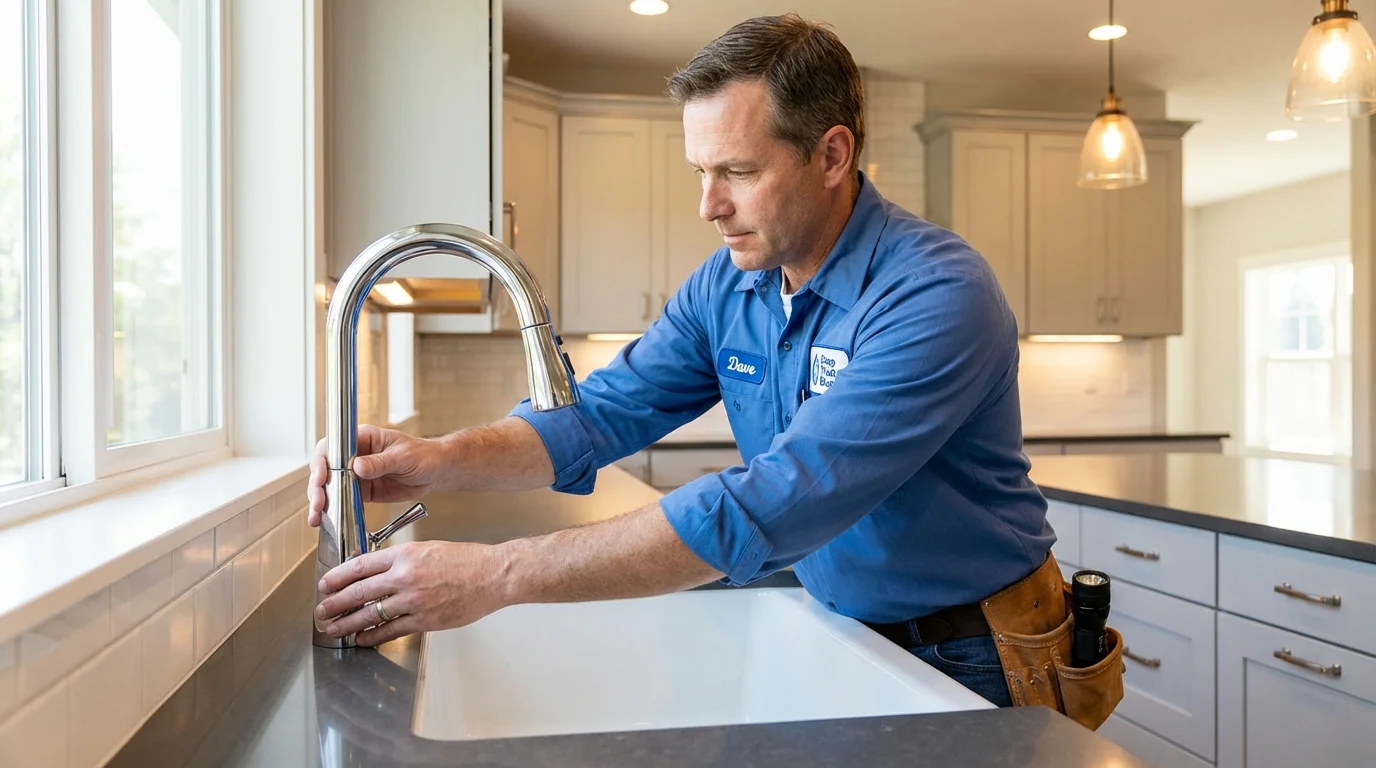 Kitchen faucet installation by Johns Plumbing LLC in Windsor Locks